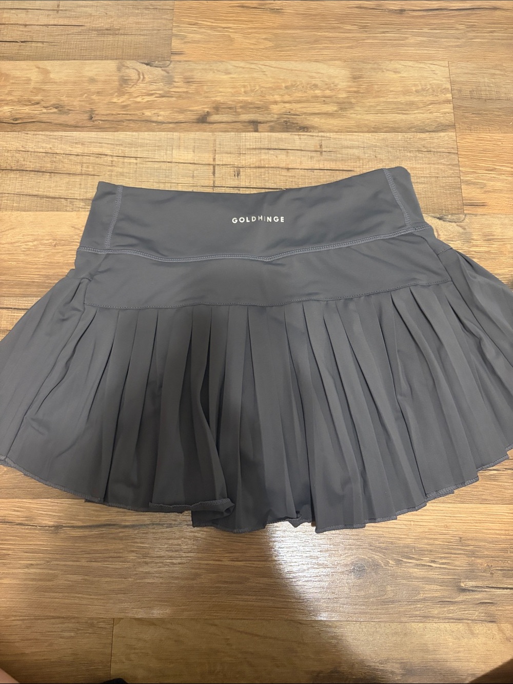 Pleated Mini Skirt in Dark Gray - Women - Picture 2 of 3